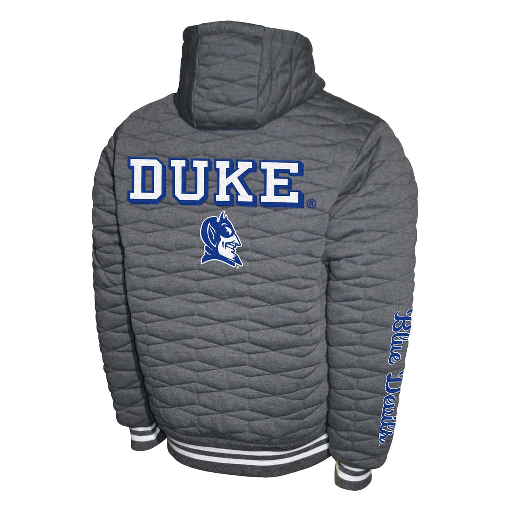  Duke Blue Devils Quilted Full-Zip Hooded Jacket - Gray