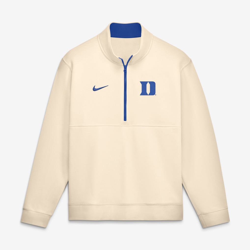 Duke Blue Devils Nike Primetime Club Fleece Half-Zip Pullover - Cream