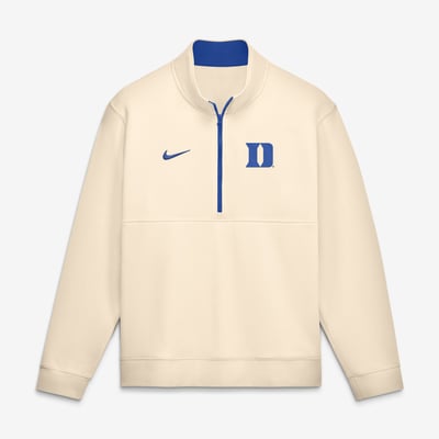 Duke Blue Devils Nike Primetime Club Fleece Half-Zip Pullover - Cream