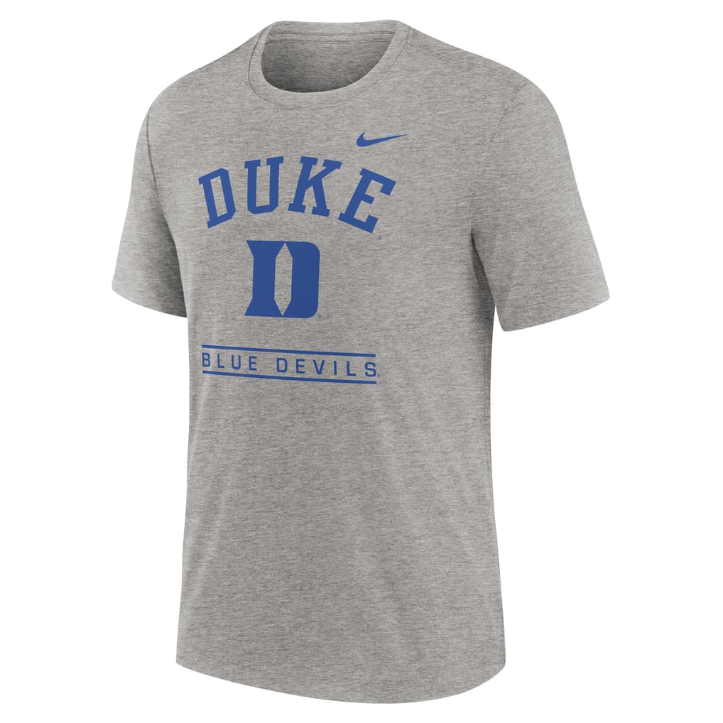 Duke Blue Devils Nike Arch Over Logo Tri-Blend T-Shirt - Heather Gray