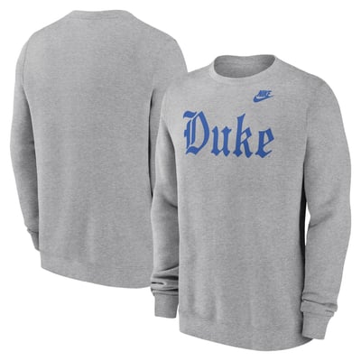 Duke Blue Devils Nike Old English Pullover Sweatshirt - Heather Gray