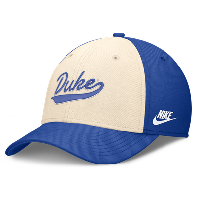  Duke Blue Devils Nike Legacy Swooshflex Dri-FIT Hat - Natural/Royal