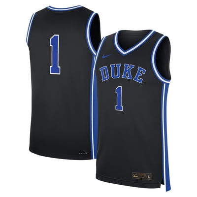 #1 Duke Blue Devils Nike Alternate Replica Jersey - Black