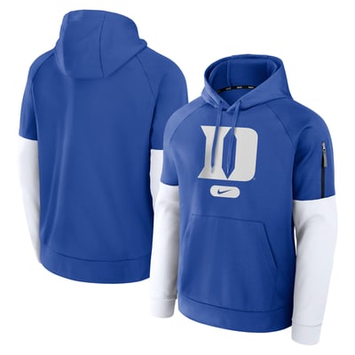 Duke Blue Devils Nike Fitness Raglan Performance Pullover Hoodie - Royal
