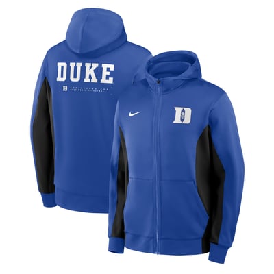Duke Blue Devils Nike Courtside Game Dri-FIT Full-Zip Hooded Jacket - Royal/Black