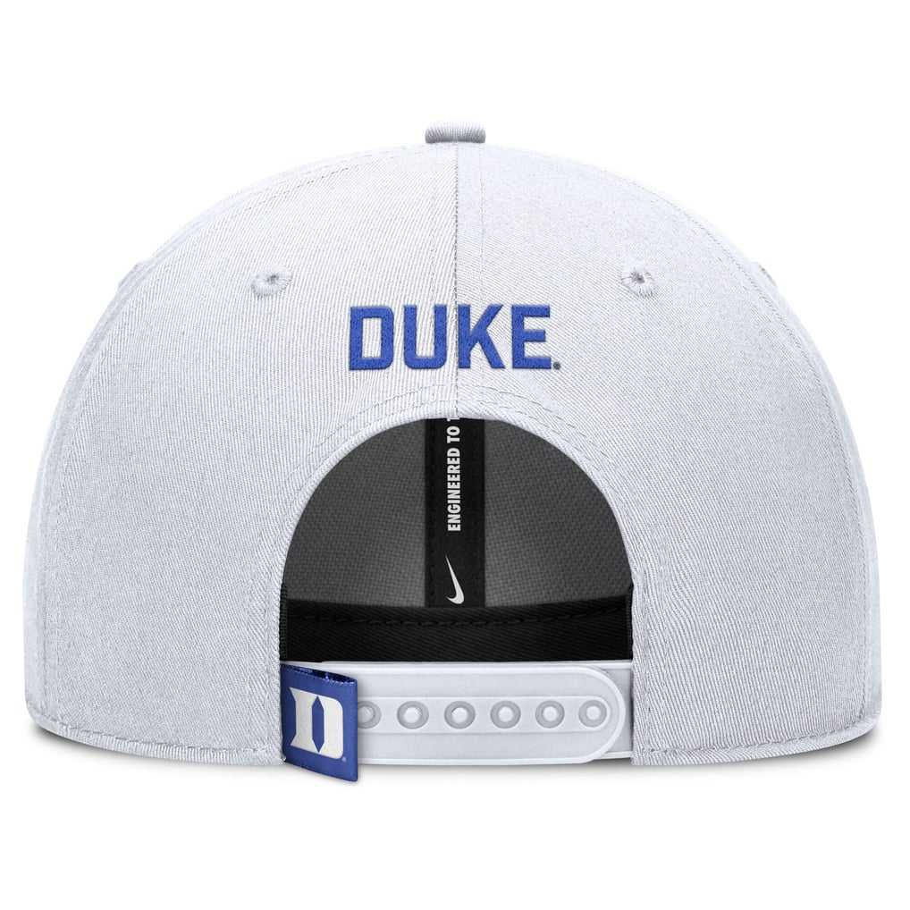 Duke Blue Devils Nike 2025 On-Field Rise Performance Adjustable Hat - White
