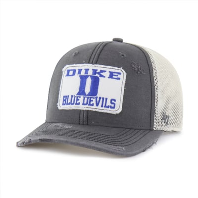 Duke Blue Devils '47 Unisex Egremont Well-Worn Adjustable Trucker Hat - Charcoal
