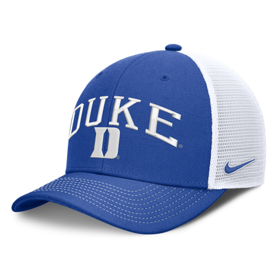  Duke Blue Devils Nike Unisex  Dri-FIT Primetime Arched Trucker Adjustable Hat - Royal/White