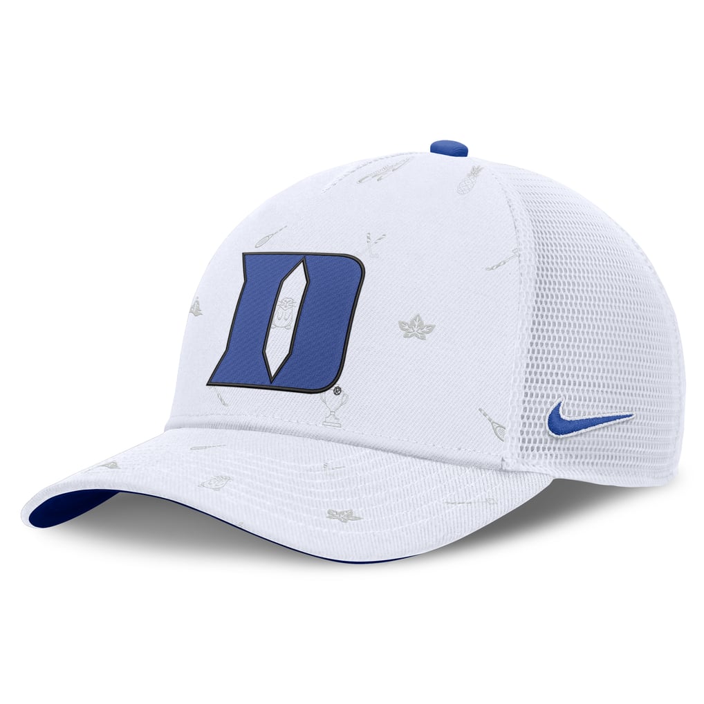  Duke Blue Devils Nike Unisex Country Club Golfin' Rise Trucker Adjustable Hat - White