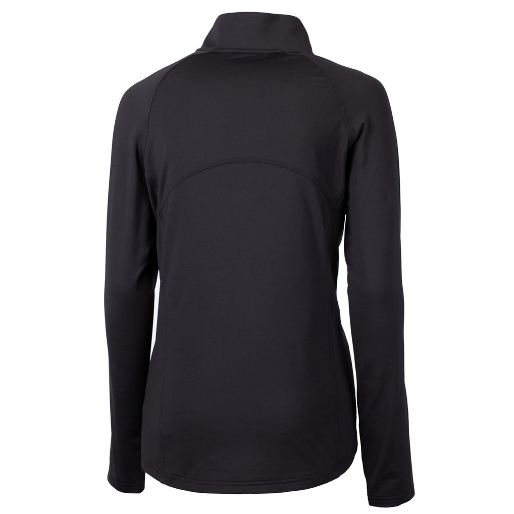 Duke Blue Devils Cutter & Buck Women's DryTec Adapt Eco Knit Stretch Recycled Raglan Half-Zip Top - Black
