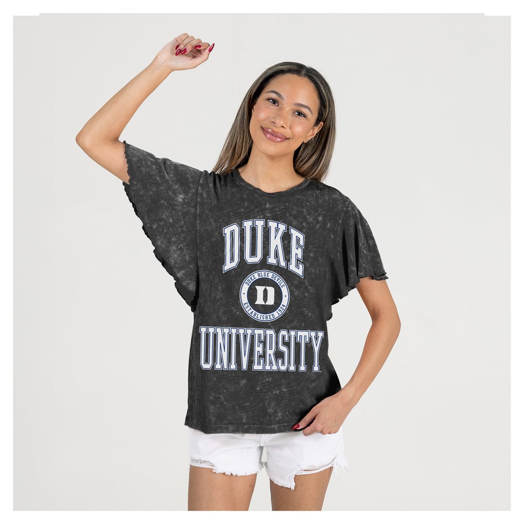 Duke Blue Devils Gameday Couture Women's Relaxed Fit Victory Mode Flutter Sleeve T-Shirt - Black