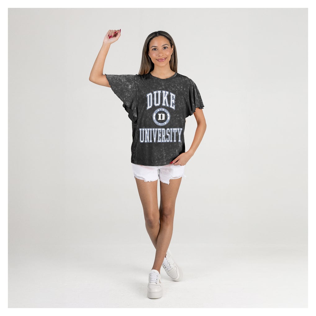 Duke Blue Devils Gameday Couture Women's Relaxed Fit Victory Mode Flutter Sleeve T-Shirt - Black