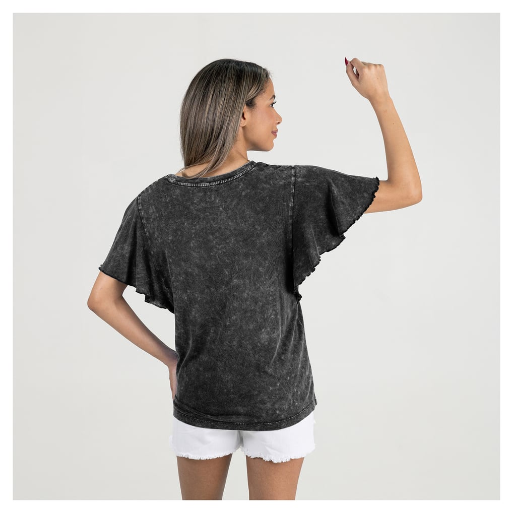 Duke Blue Devils Gameday Couture Women's Relaxed Fit Victory Mode Flutter Sleeve T-Shirt - Black