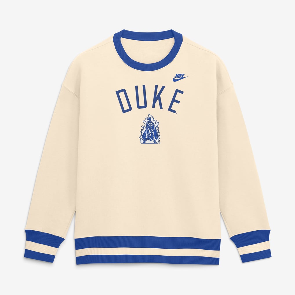  Duke Blue Devils Nike Women's Oversized Legacy Arch Phoenix Sweatshirt - Natural