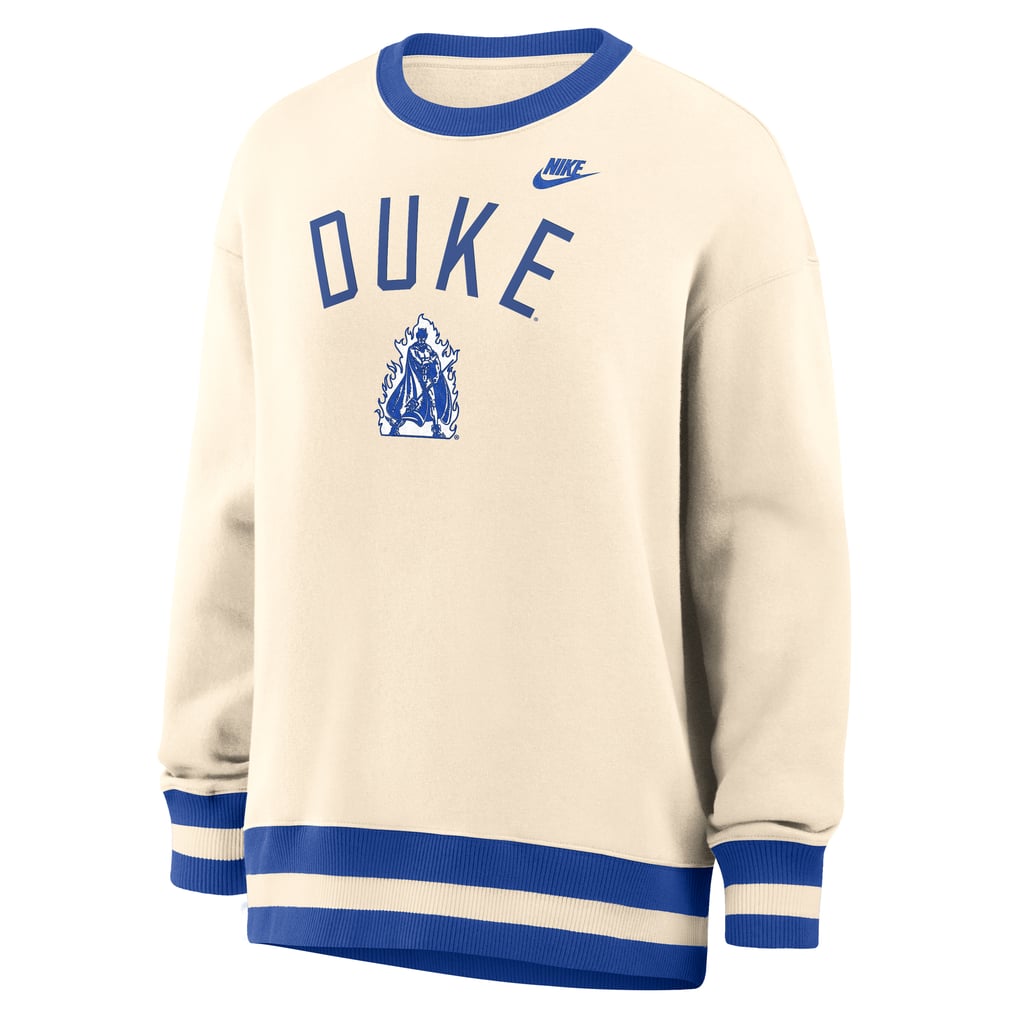  Duke Blue Devils Nike Women's Oversized Legacy Arch Phoenix Sweatshirt - Natural