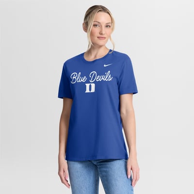 Duke Blue Devils Nike Women's Script Mantra Logo T-Shirt - Royal