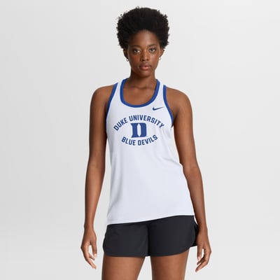 Duke Blue Devils Nike Women's Uni Name Tri-Blend Dri-FIT Tank Top - White