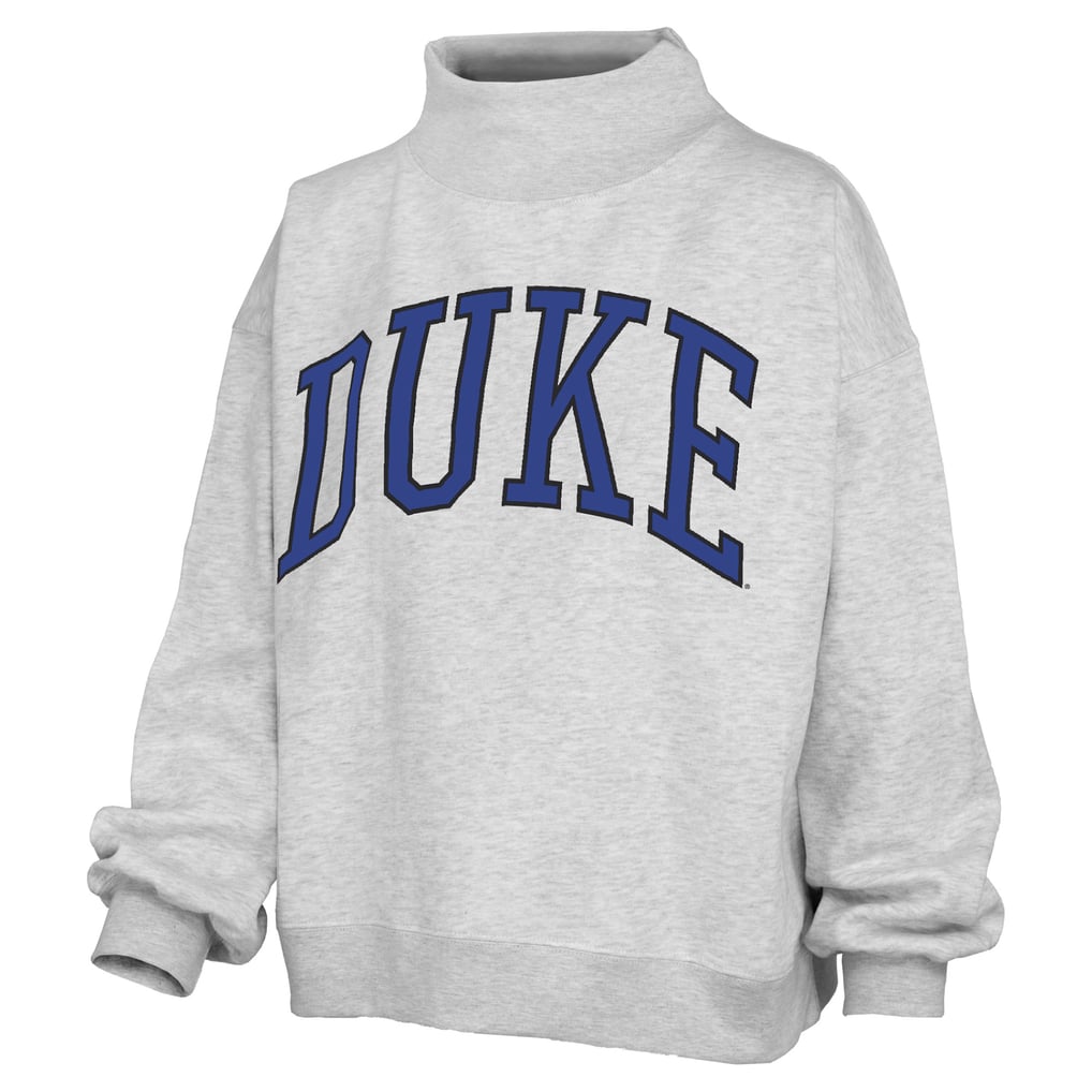 Duke Blue Devils Pressbox Oversized Nelson Mock Neck Sweatshirt - Heather Gray