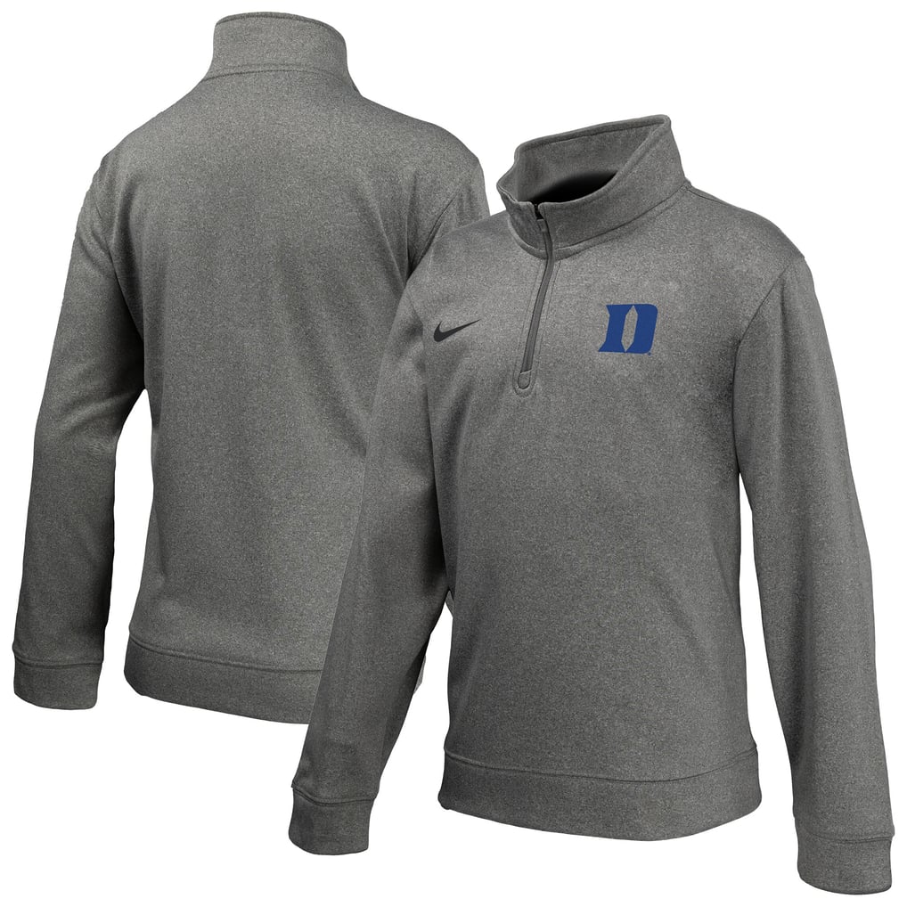 Duke Blue Devils Nike Youth Therma-FIT Quarter-Zip Pullover - Gray