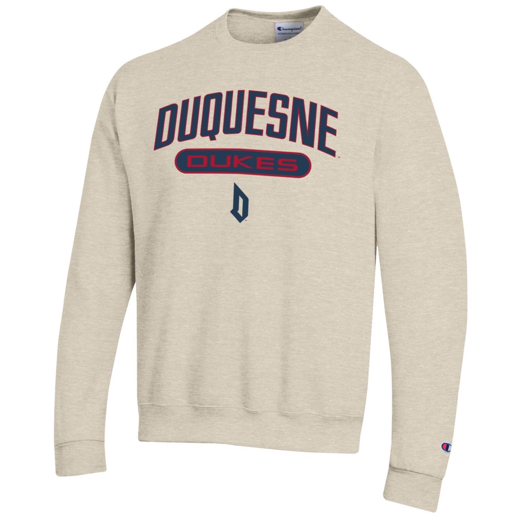 Duquesne Dukes Champion Eco Powerblend Crewneck Pullover Sweatshirt - Oatmeal