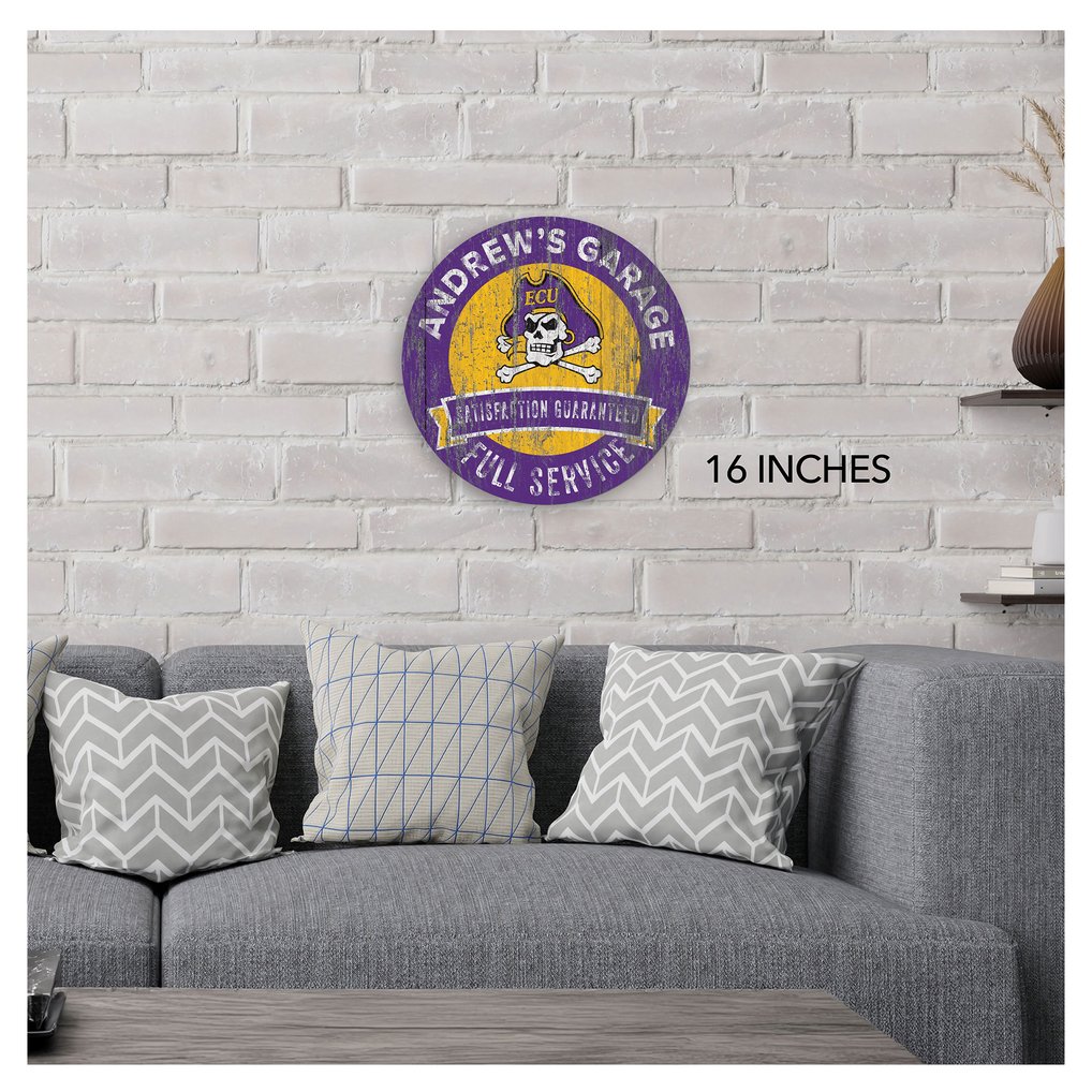 ECU Pirates 16" Customizable Garage Circle