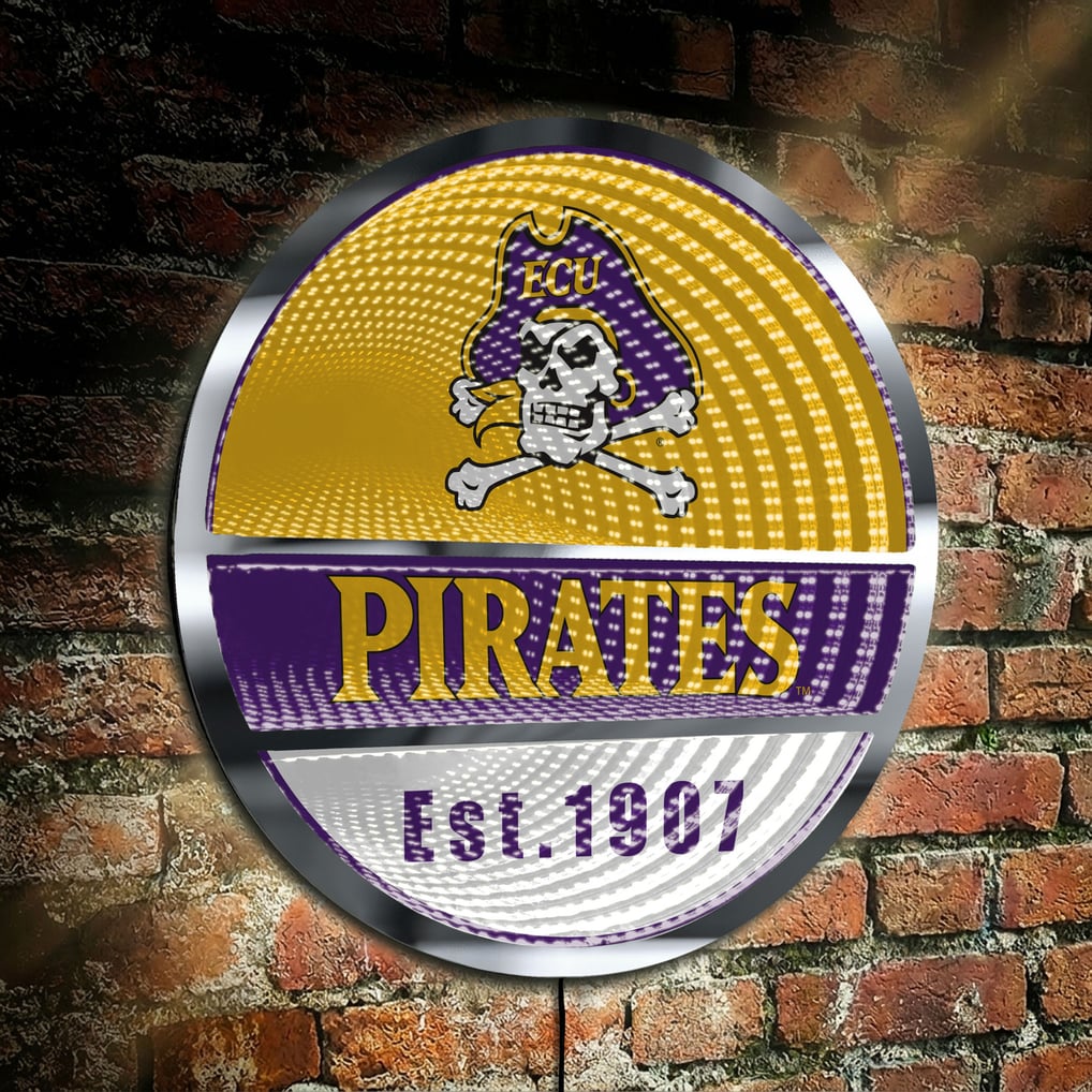 ECU Pirates Three-Cell Circular Infinity Light