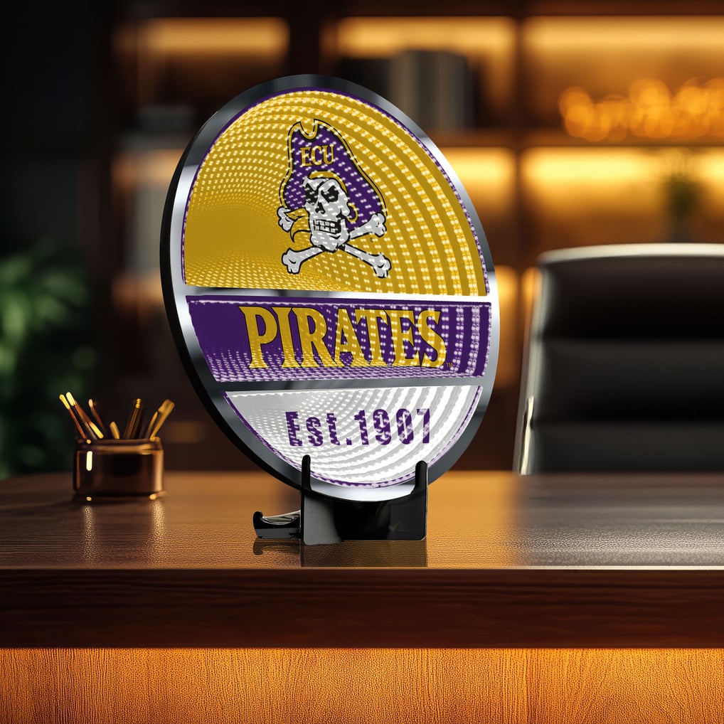 ECU Pirates Three-Cell Circular Infinity Light