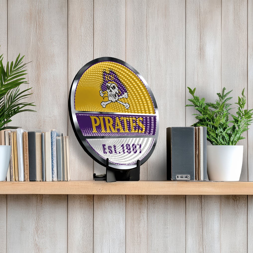 ECU Pirates Three-Cell Circular Infinity Light