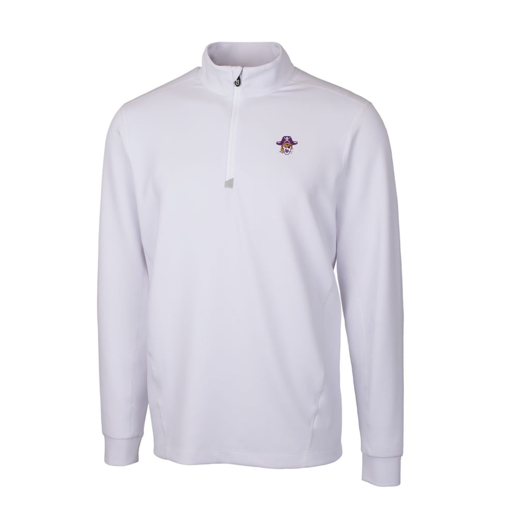 ECU Pirates Cutter & Buck Traverse Stretch Quarter Zip-Pullover Top - White