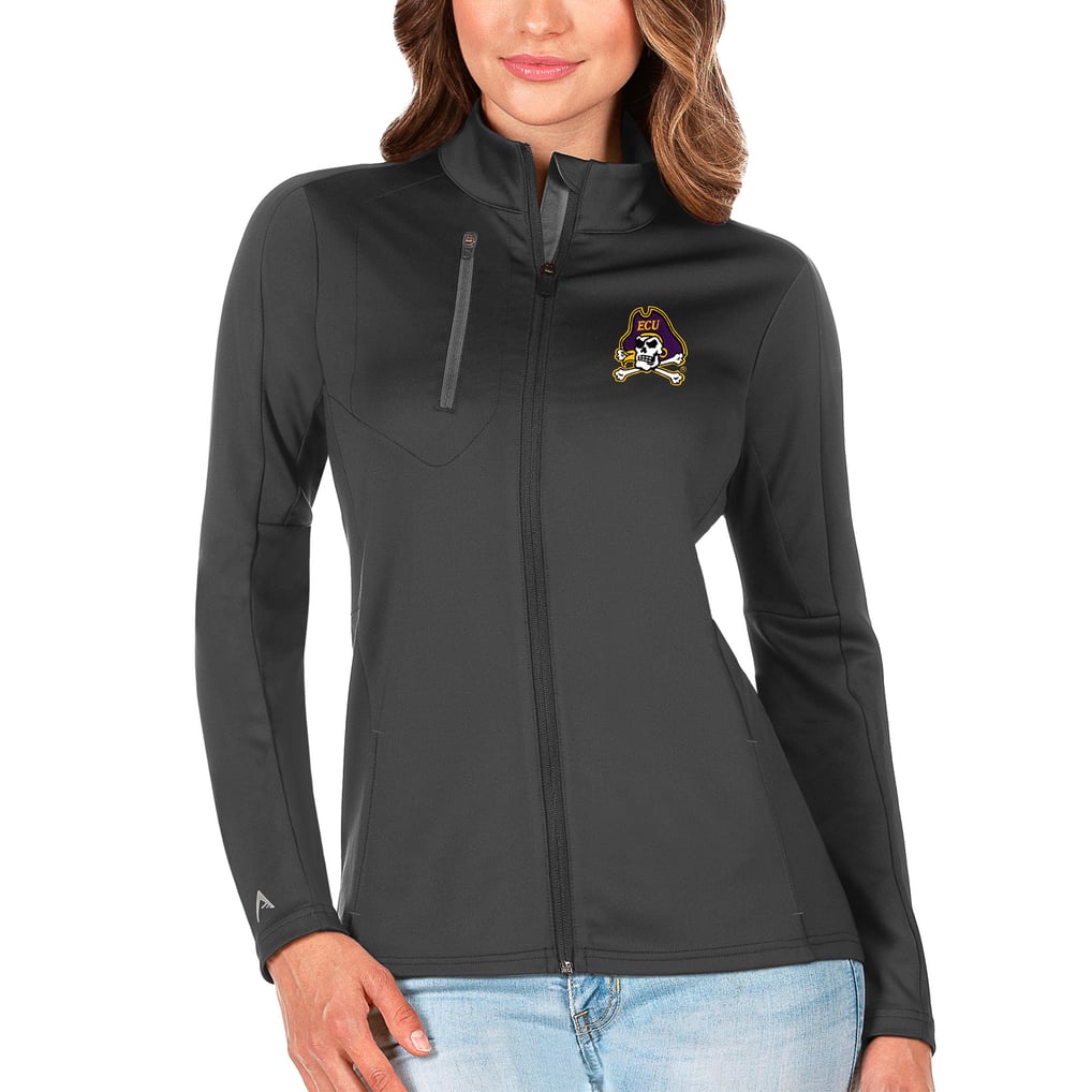 ECU Pirates Antigua Women's Generation Full-Zip Jacket - Graphite/Silver