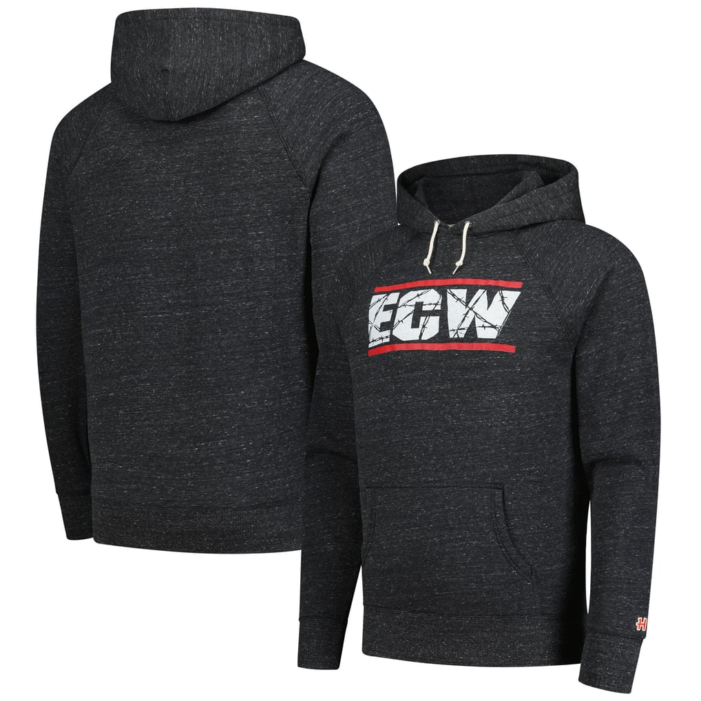ECW Homage Tri-Blend Raglan Pullover Hoodie - Charcoal