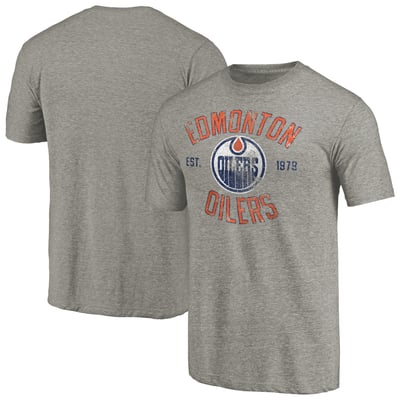 Edmonton Oilers Heritage Tri-Blend T-Shirt - Ash