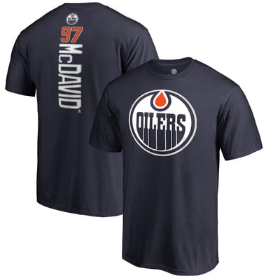 Connor McDavid Edmonton Oilers Backer Name & Number T-Shirt - Navy