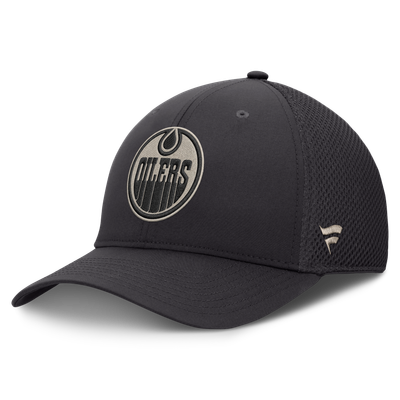 Edmonton Oilers Fanatics Road Meshback Stretch Hat - Charcoal