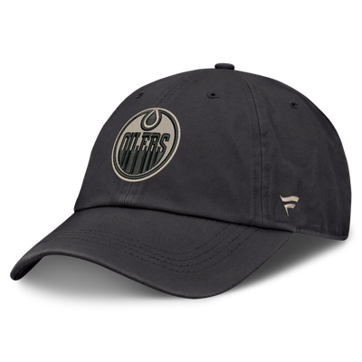 Edmonton Oilers Fanatics Road Phantom Washed Adjustable Hat - Charcoal