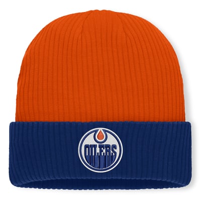 Edmonton Oilers Fanatics Authentic Pro Rink Cuffed Knit Hat - Orange