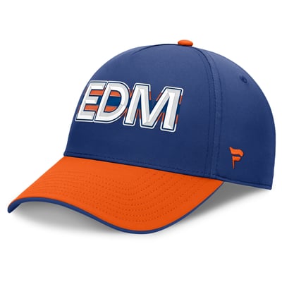 Edmonton Oilers Fanatics Authentic Pro Rink Team Code Flex Hat - Royal/Orange
