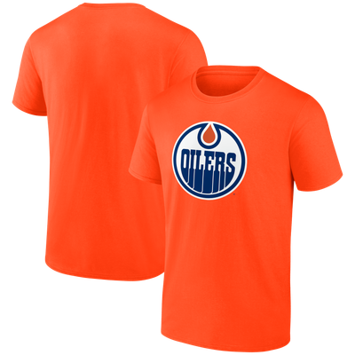  Edmonton Oilers Logo Athletic Essential T-Shirt - Orange