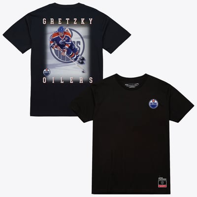 Wayne Gretzky Edmonton Oilers Mitchell & Ness Photo T-Shirt - Black