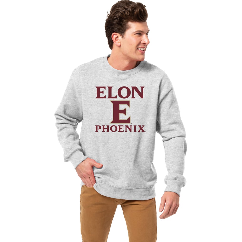 Elon Phoenix League Collegiate Wear Essentials 2.0 Fleece Pullover Sweatshirt - Heather Gray