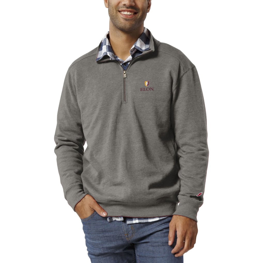  Elon Phoenix League Collegiate Wear  Heritage Tri-Blend Quarter-Zip Pullover Sweatshirt - Heather Maroon