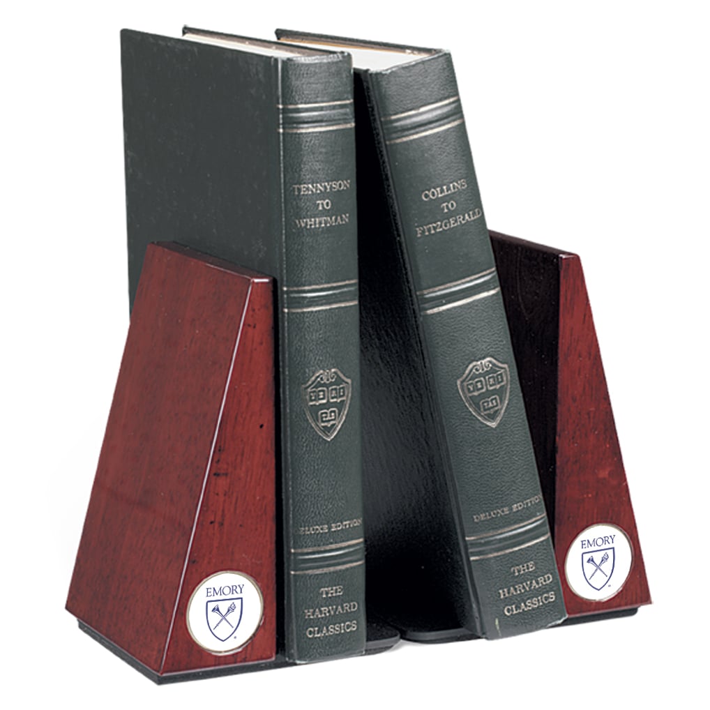 Emory Eagles Rosewood Bookends - Brown