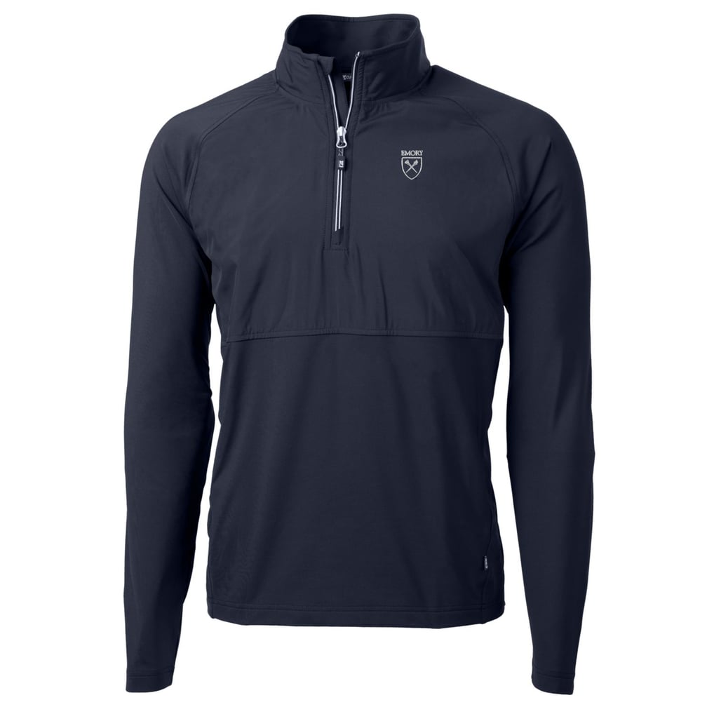 Emory Eagles Cutter & Buck Adapt Eco Knit Hybrid Recycled Quarter-Zip Pullover Top - Navy