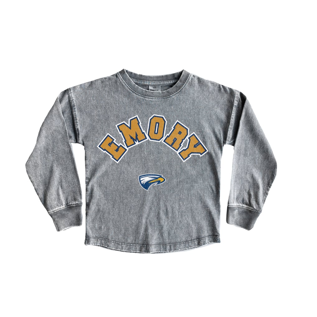 Emory Eagles Gameday Couture Youth Faded Wash Pullover Top - Gray