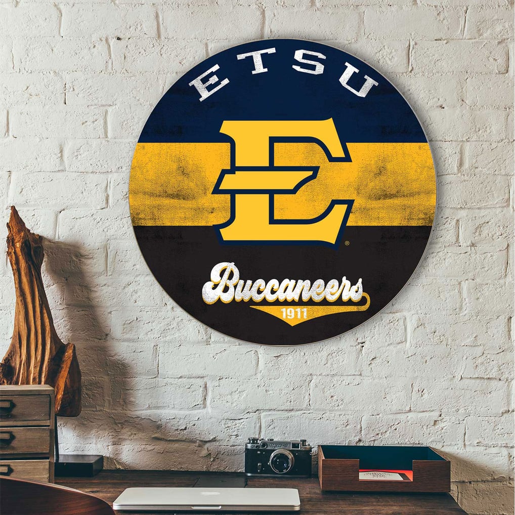 ETSU Buccaneers 20'' x 20'' Retro Logo Circle Sign