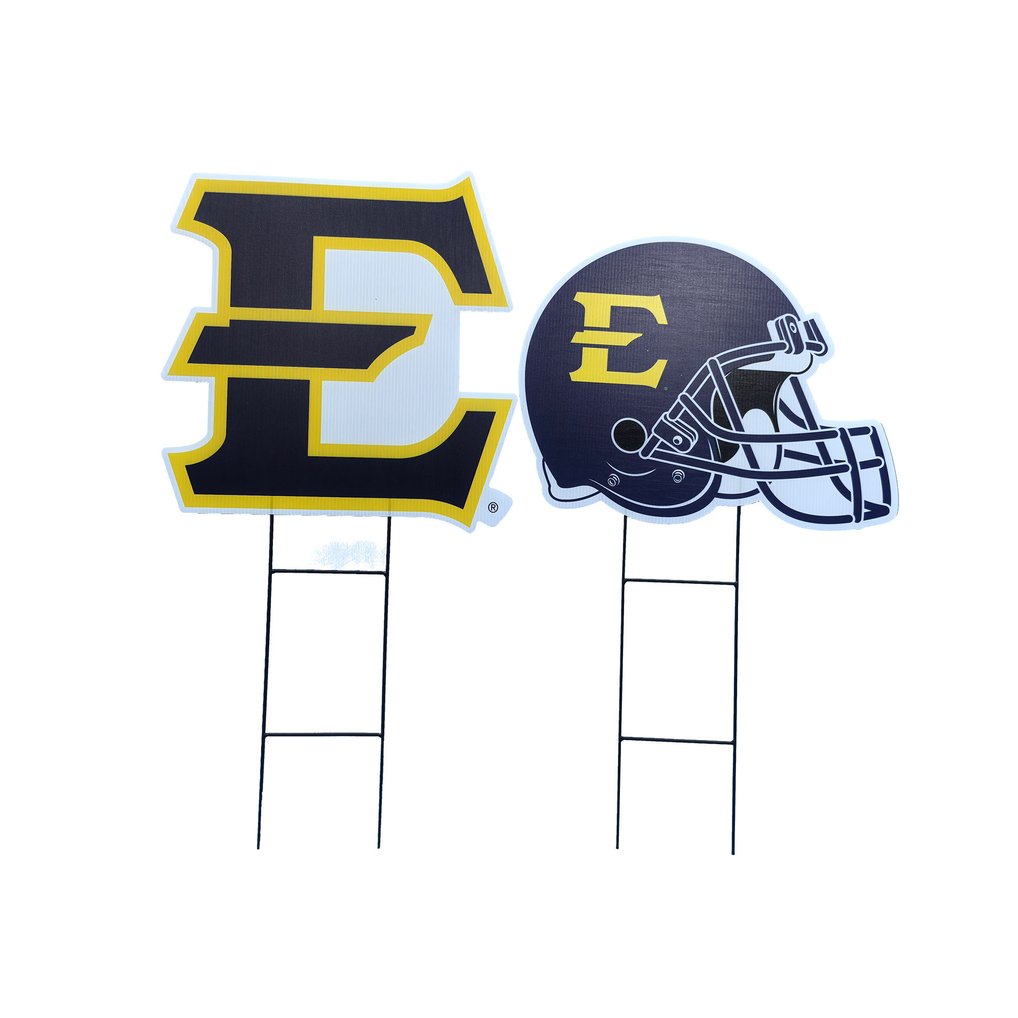 ETSU Buccaneers Pegasus Logo and Helmet Two-Piece Yard Sign Set