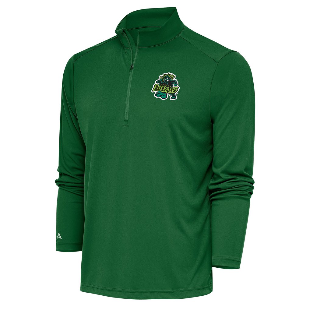  Eugene Emeralds Antigua Tribute Quarter-Zip Pullover Top - Hunter Green