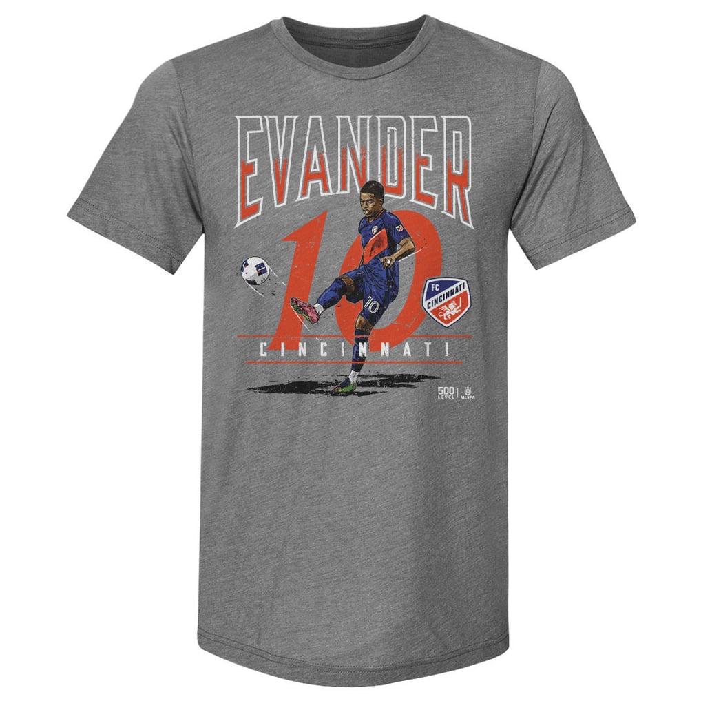 Evander FC Cincinnati 500 Level Feature Premium Tri-Blend T-Shirt - Gray