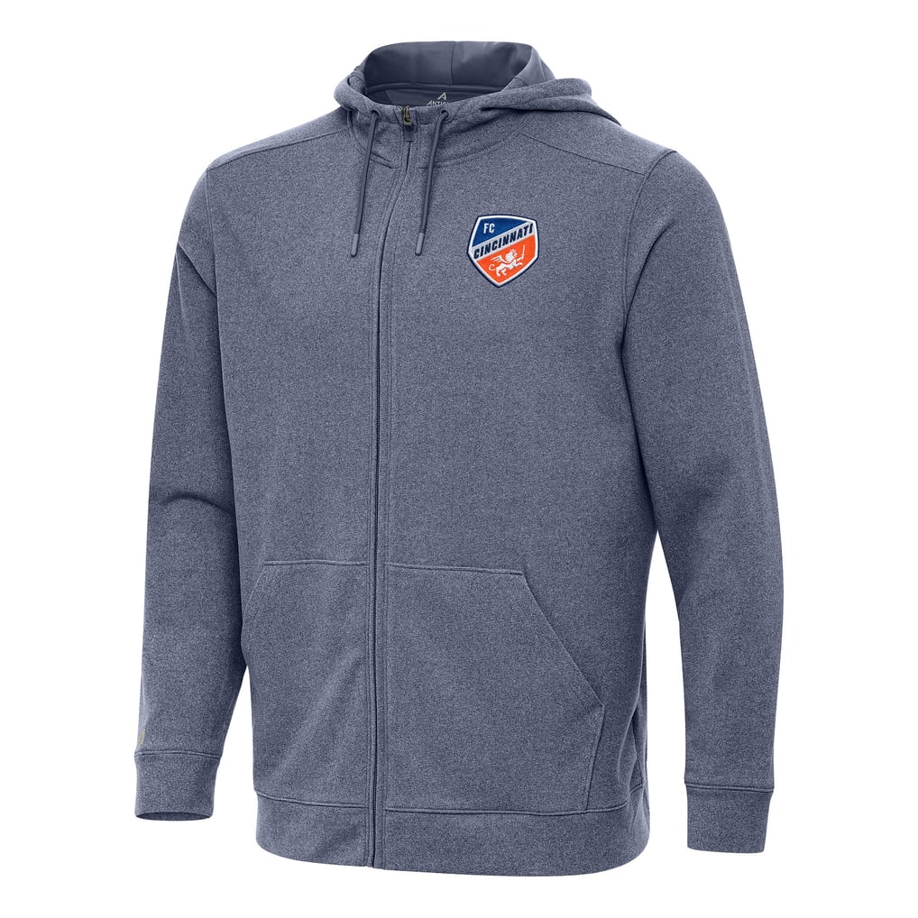 FC Cincinnati Antigua Effortless Full-Zip Hoodie - Heather Navy