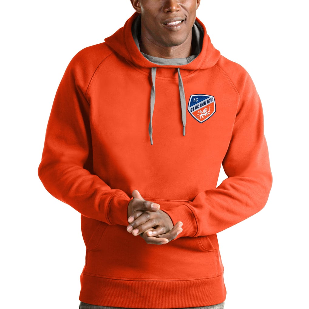 FC Cincinnati Antigua Logo Victory Pullover Hoodie - Orange